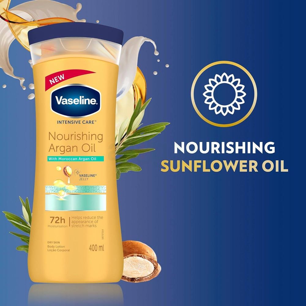 Vaseline Intensive Care Nourishing Argan Oil Moisturising Body Lotion with Moroccan Argan Oil 400ml  