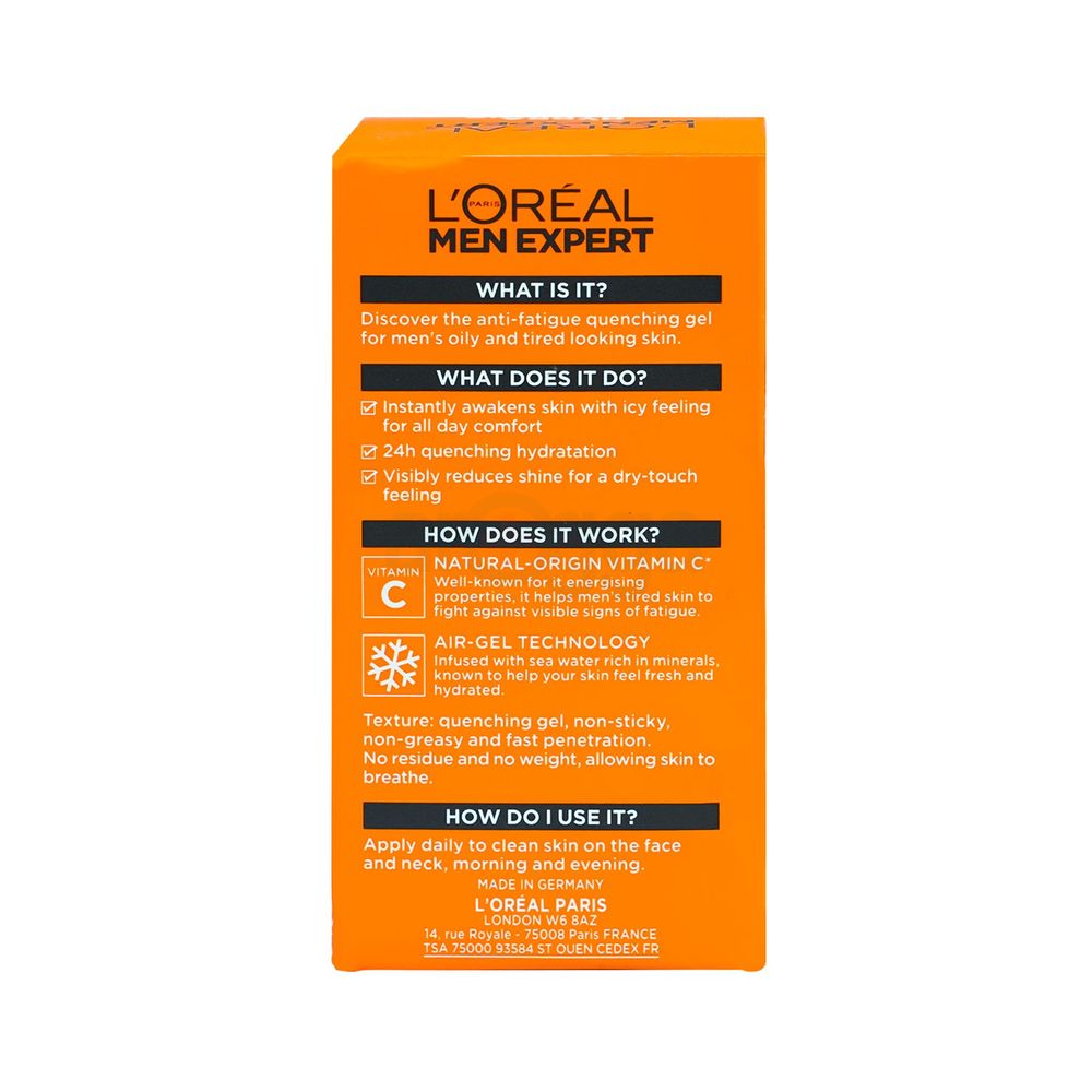 Loreal Paris Men Expert Hydra Energetic Anti-Fatigue Moisturizing 24H Quenching Gel 50ml  