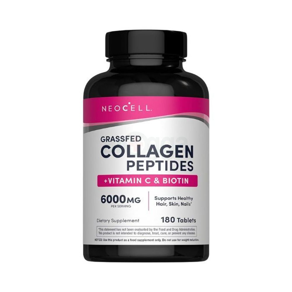 NeoCell Super Collagen With Vitamin C and Biotin, Skin, Hair and Nails Supplement, Includes Antioxidants, Tablet, 180 Count, 1 Bottle  