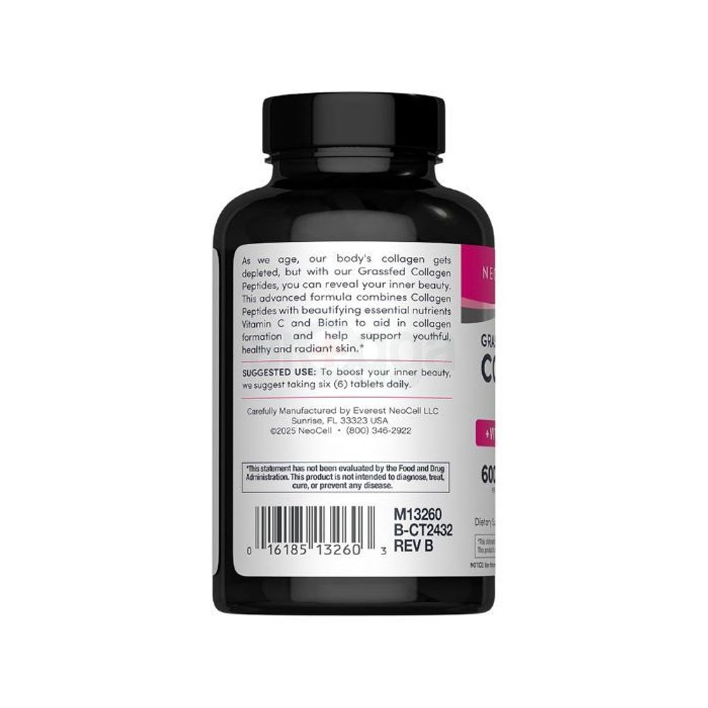 NeoCell Super Collagen With Vitamin C and Biotin, Skin, Hair and Nails Supplement, Includes Antioxidants, Tablet, 180 Count, 1 Bottle  