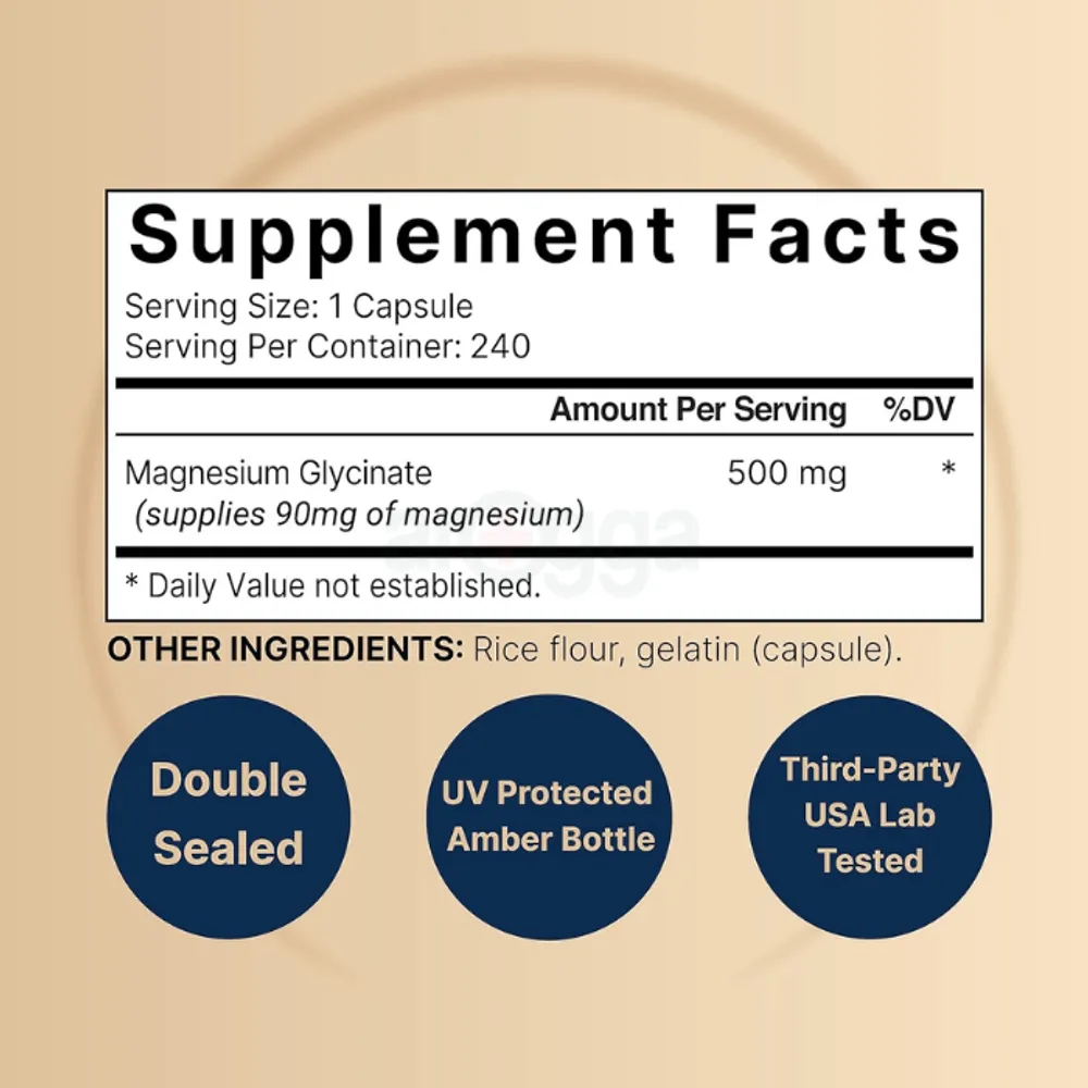 Naturebell Magnesium Glycinate 500mg 240 Capsules  