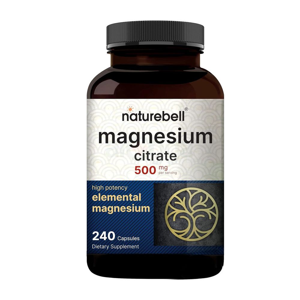 NatureBell Magnesium Citrate 500mg, 240 Capsules  