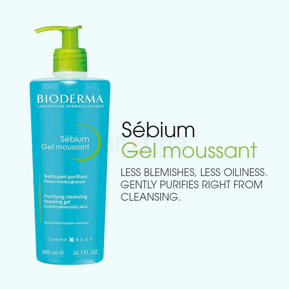 Bioderma Sébium Gel Moussant Purifying Cleansing Foaming Gel for Combination & Oily Skin 500ml  