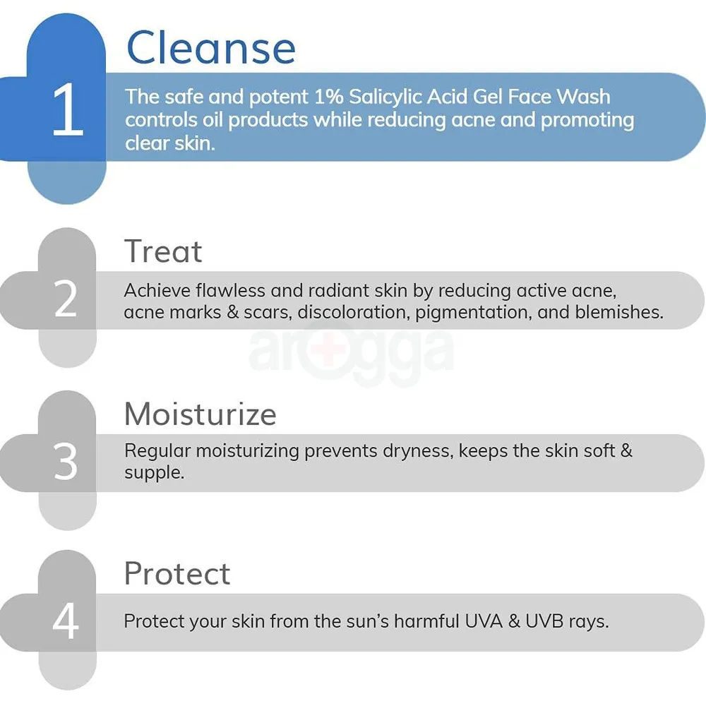 The Derma Co 1% Salicylic Acid Gel Daily Face Wash With Salicylic Acid, Witch Hazel & Willow Black for Active Acne  