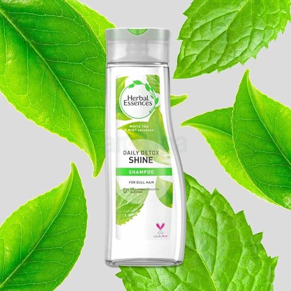 Herbal Essences Daily Detox Shine Shampoo with White Tea & Mint Essences for Dull Hair  