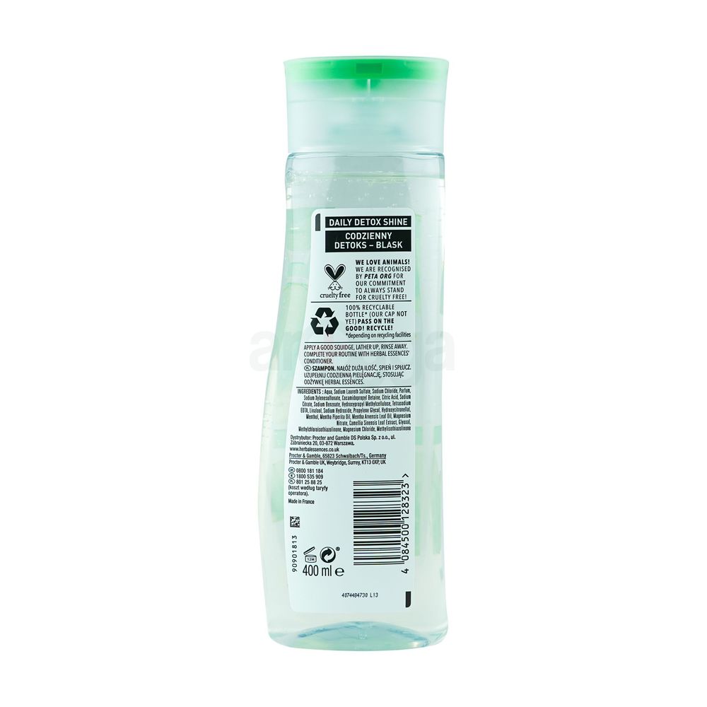 Herbal Essences Daily Detox Shine Shampoo with White Tea & Mint Essences for Dull Hair  