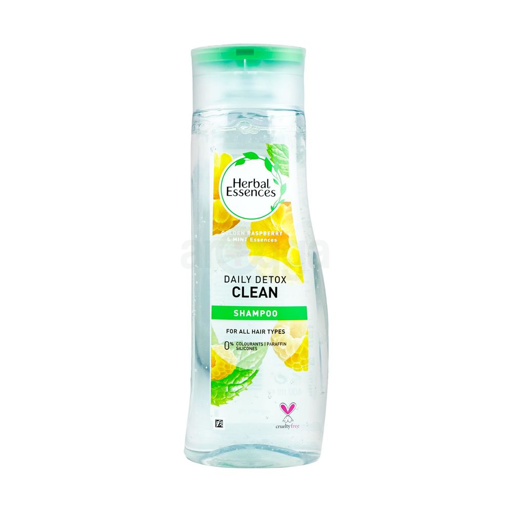 Herbal Essences Daily Detox Clean Shampoo with Golden Raspberry & Mint Essences for All Hair Types  