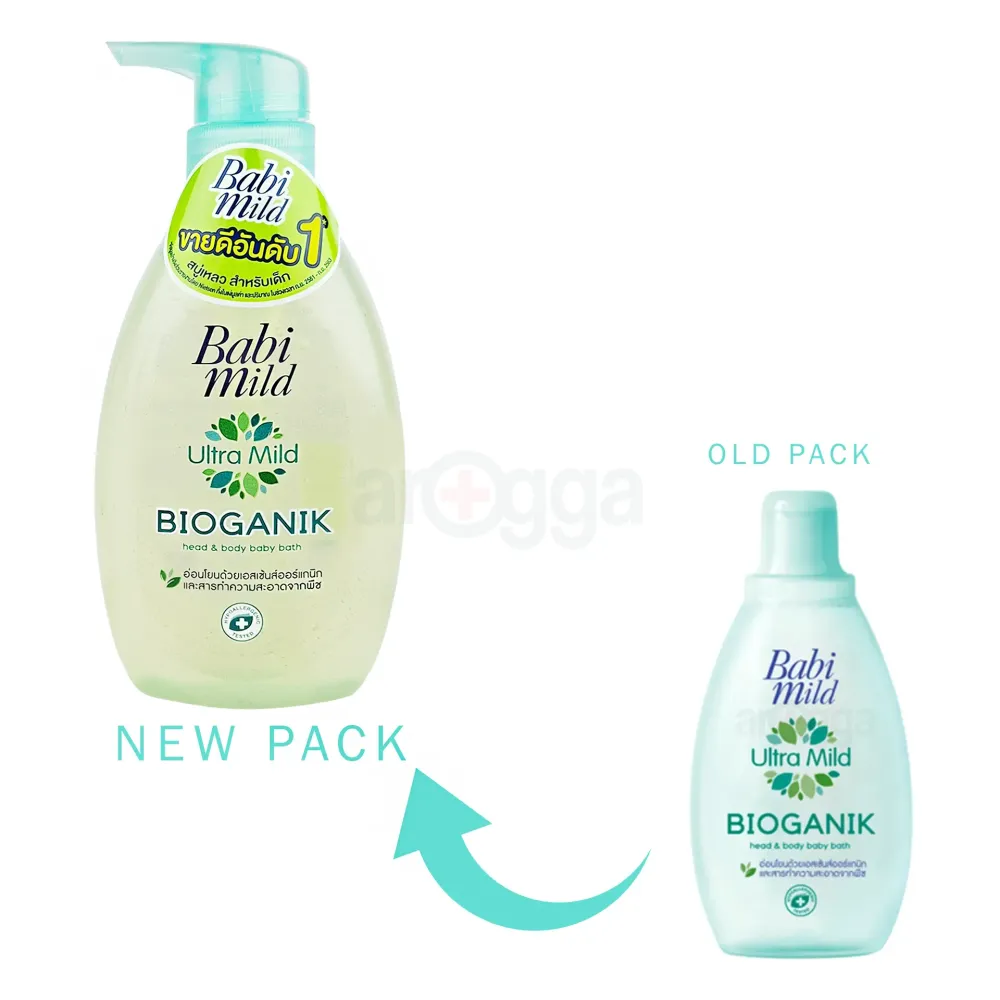 Babi Mild Ultra Mild Bioganik Head and Body Baby Bath Wash 400ml  