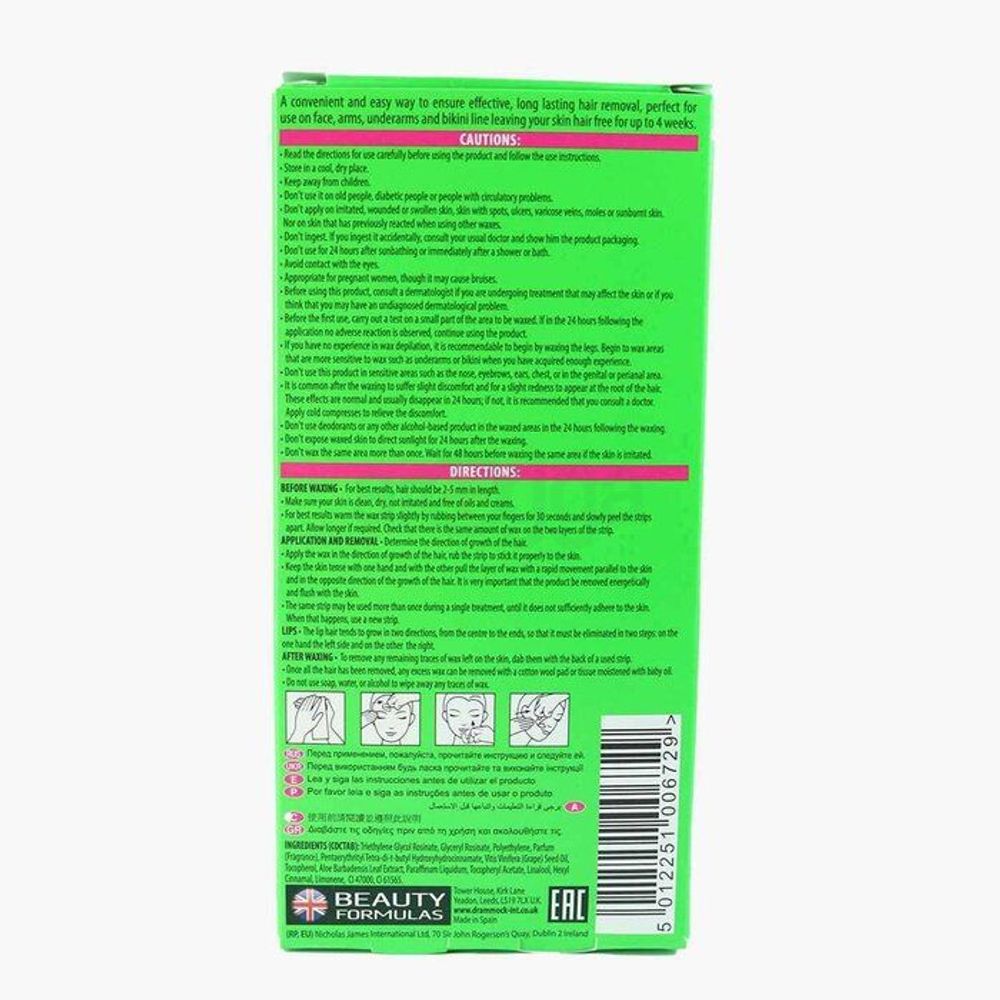 Beauty Formulas Aloe Vera Wax Strips Hair Remover for All Skin Types  