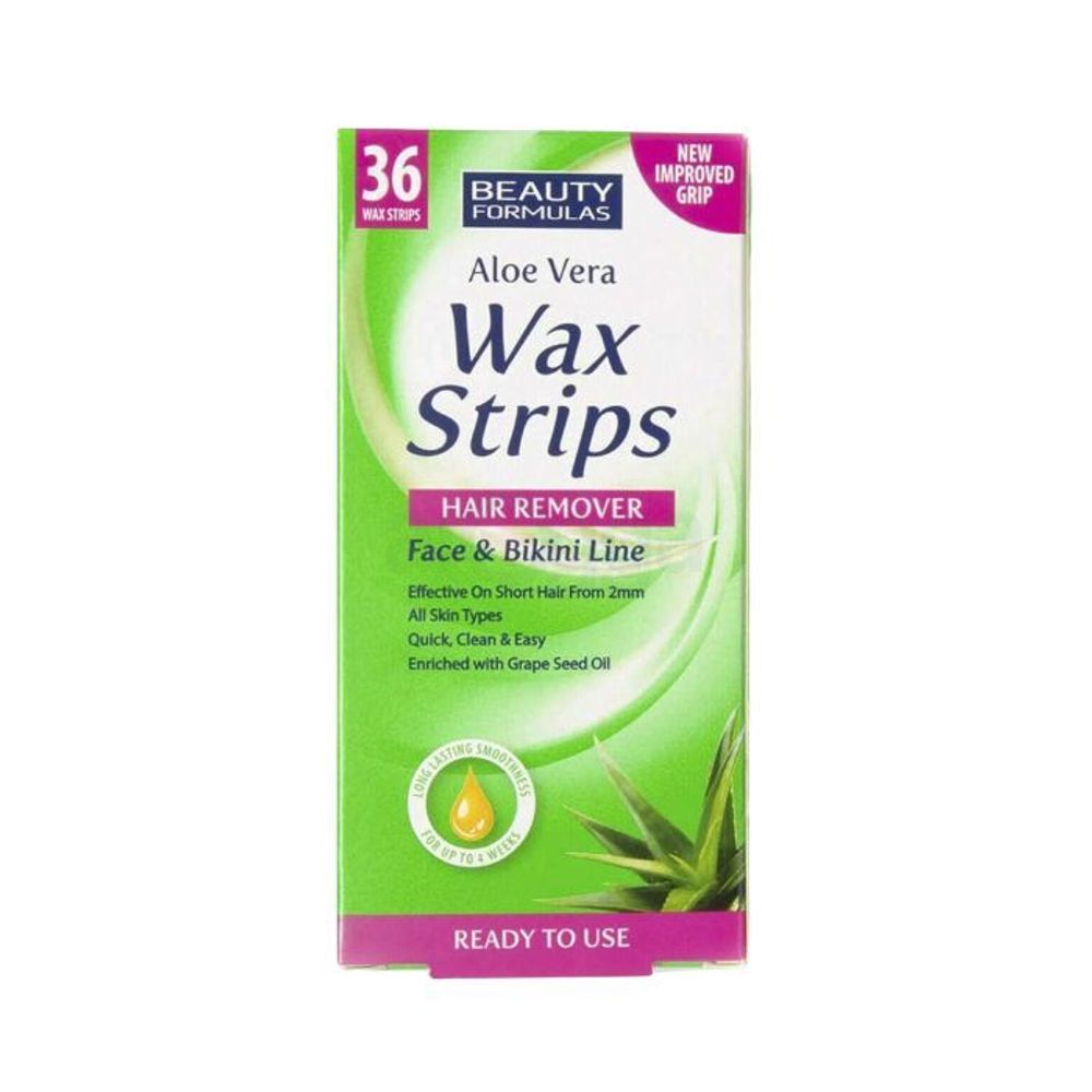 Beauty Formulas Aloe Vera Wax Strips Hair Remover for All Skin Types  