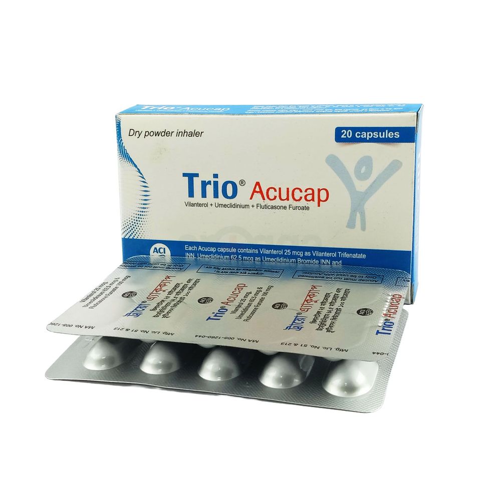 Trio 25 mcg+100 mcg+62.5 mcg Inhalation Capsule