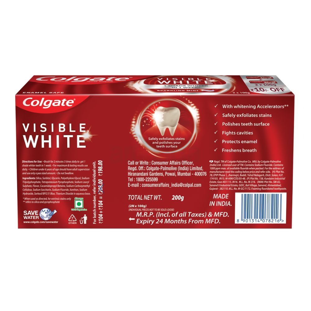 Colgate Visible White Toothpaste 200g  