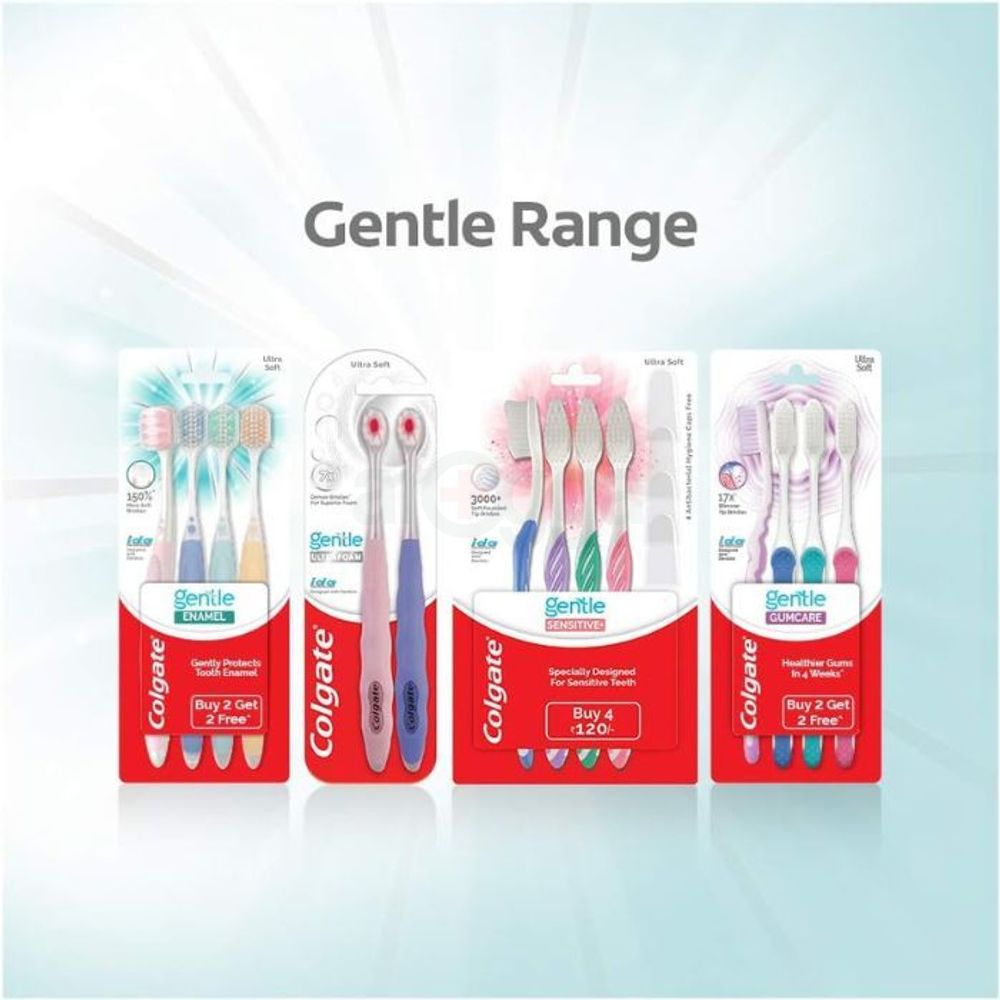 Colgate Gentle Enamel Ultra Soft 4's Combo Promo Pack Toothbrush   