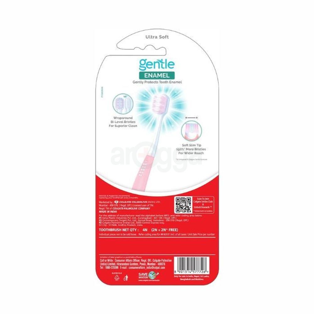 Colgate Gentle Enamel Ultra Soft 4's Combo Promo Pack Toothbrush   