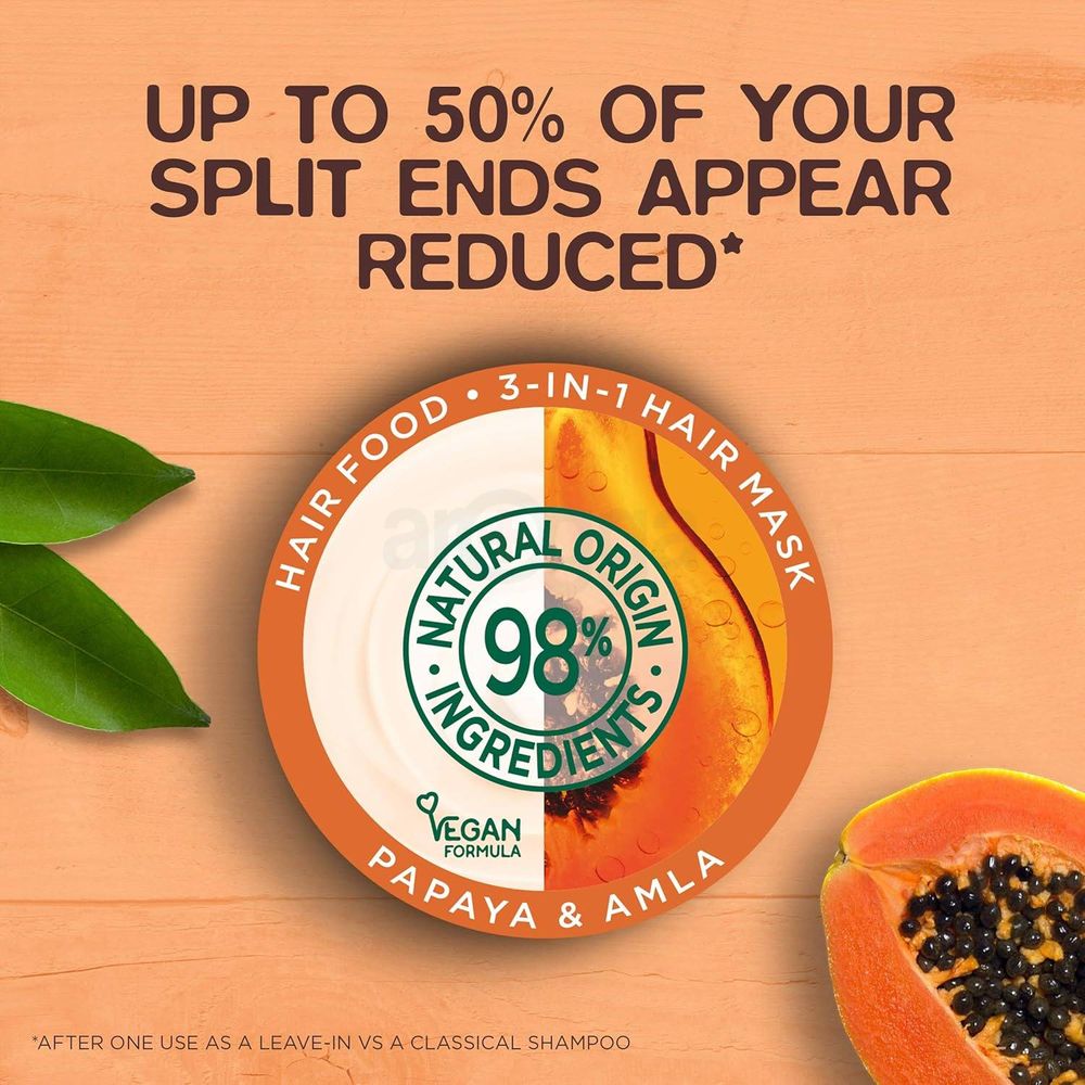 Garnier Ultimate Blends Repairing Hair Food Papaya & Amla 3 in 1 Hair Mask for Damaged Hair 98% 390ml  