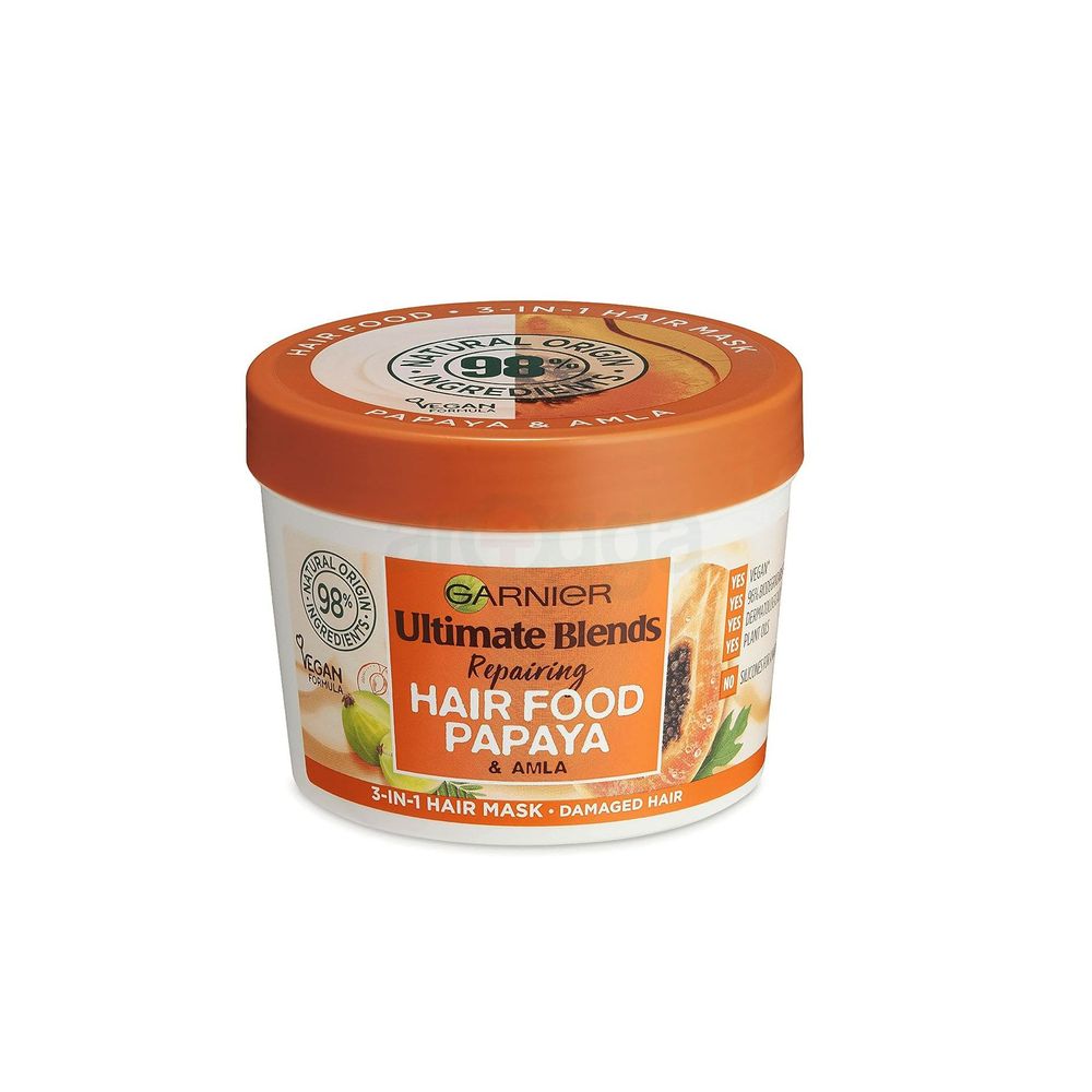 Garnier Ultimate Blends Repairing Hair Food Papaya & Amla 3 in 1 Hair Mask for Damaged Hair 98% 390ml  
