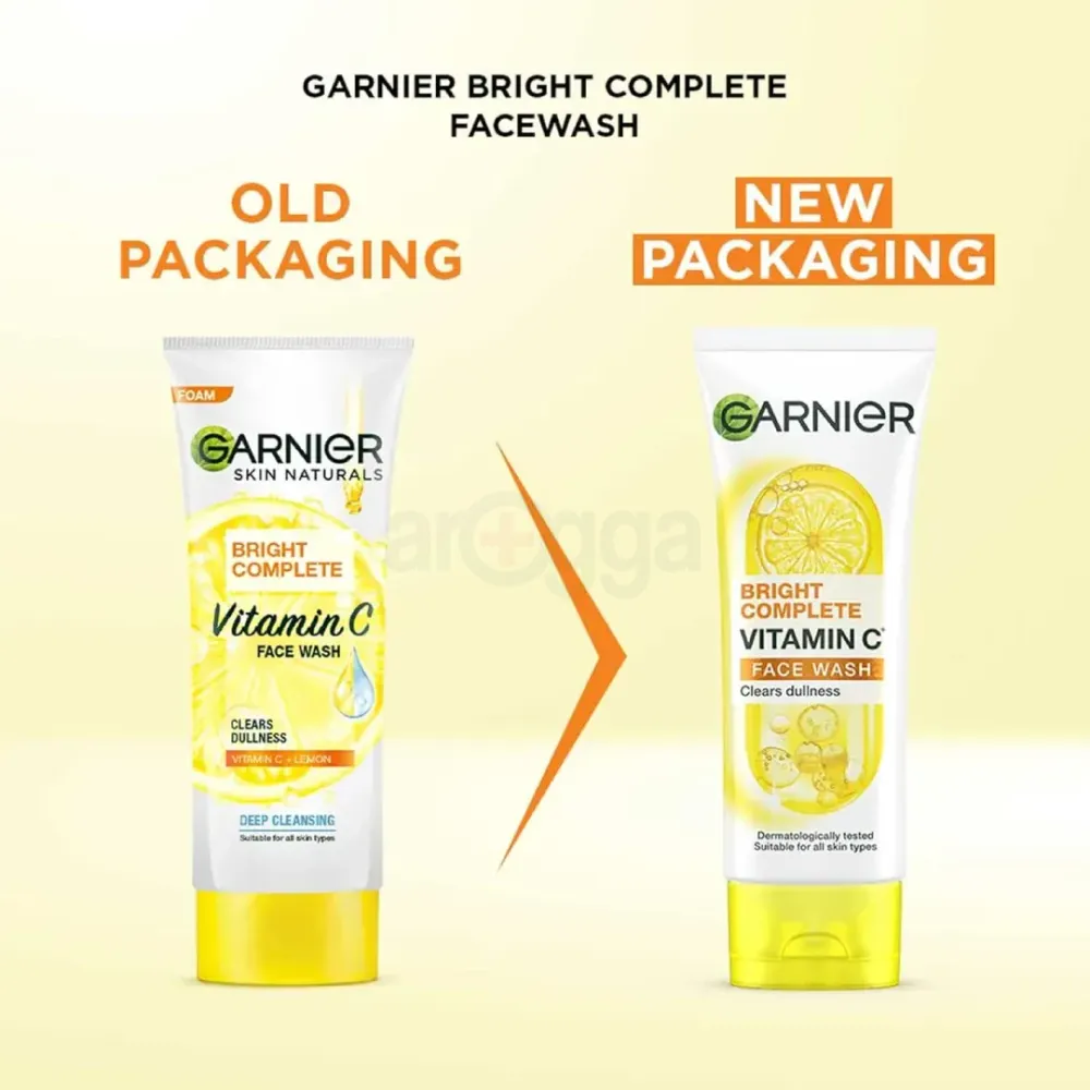 Garnier Bright Complete Vitamin C Deep Cleansing Face Wash with Vitamin C and Lemon for All Skin Types  