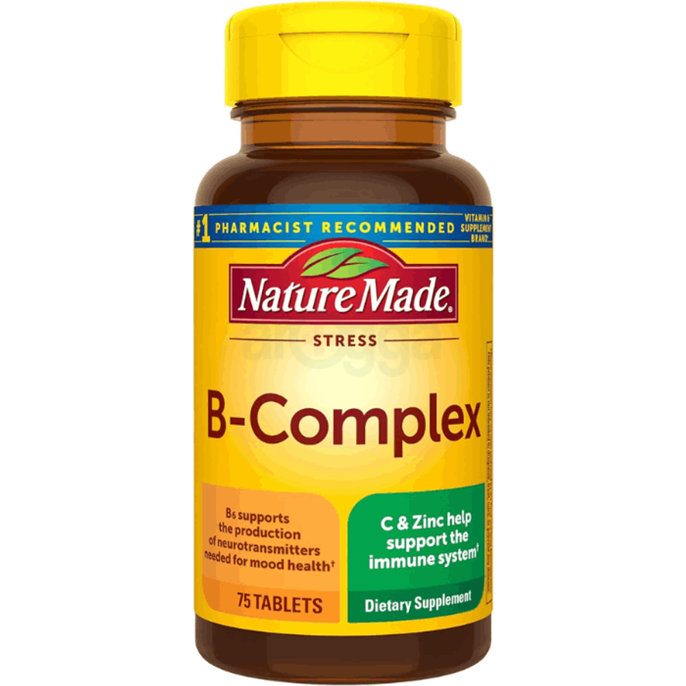 Nature Made Super B Complex with Vitamin C and Folic Acid, Dietary Supplement for Immune Support, 75 Tablets, 75 Day Supply  