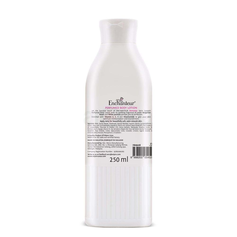 Enchanteur Romantic Satin Smooth Perfumed Lotion with Vitamin A, C, E & Niacinamide  