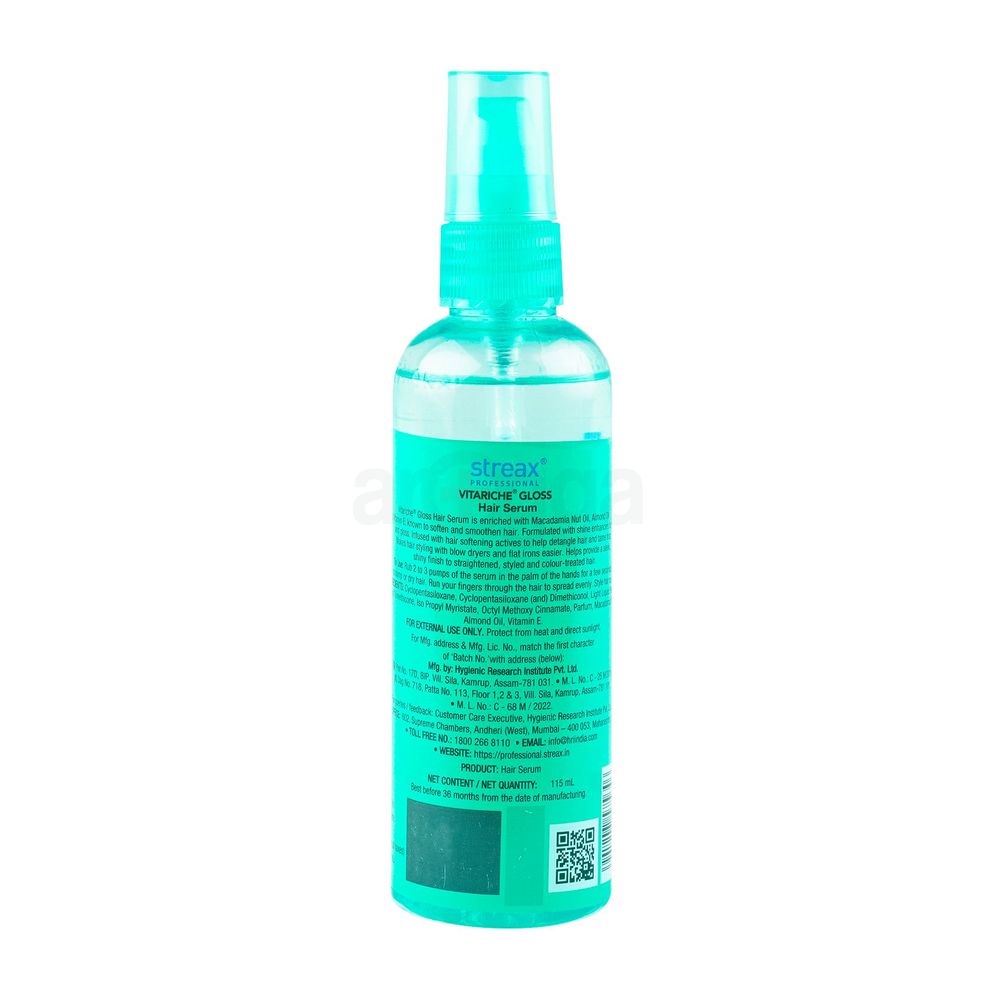 Streax Professional Vitariche Gloss Hair Serum 115ml  