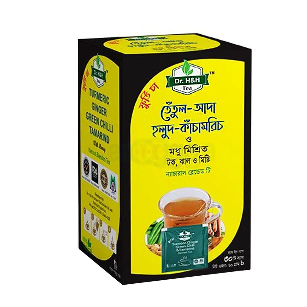 Dr. H&H Tea Turmeric Ginger Green Chilli Tamarind Tea 30's Pack  