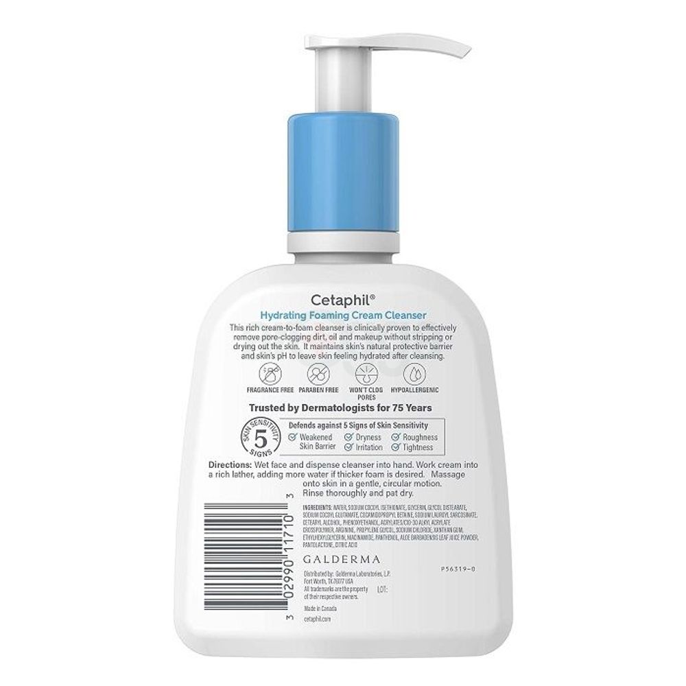 Cetaphil Hydrating Foaming Cream Cleanser All Skin types, Sensitive Skin  