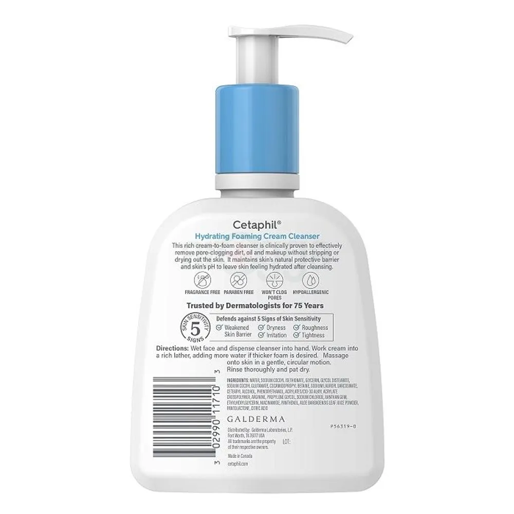 Cetaphil Hydrating Foaming Cream Cleanser All Skin types, Sensitive Skin 236ml  