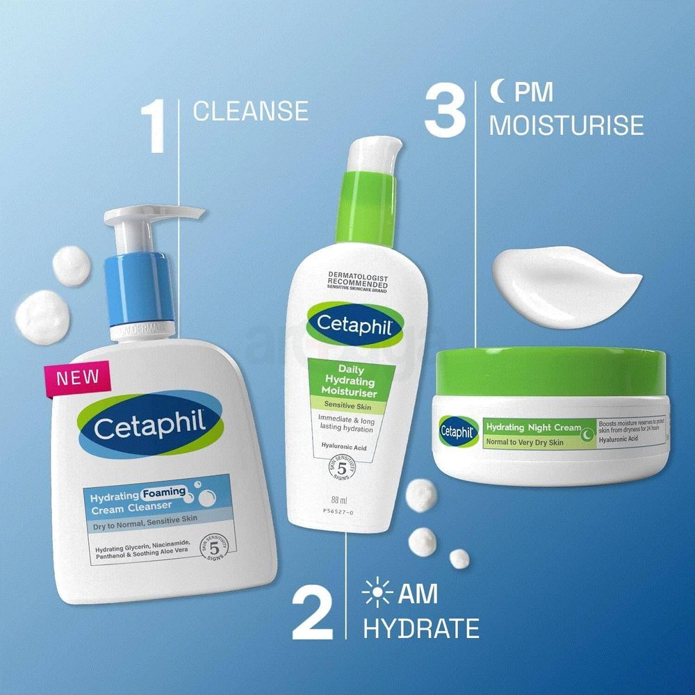 Cetaphil Hydrating Foaming Cream Cleanser All Skin types, Sensitive Skin  