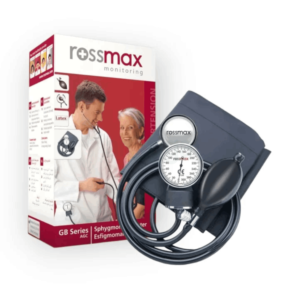 Rossmax GB102 Aneroid Blood Pressure Monitor Sphygmomanometer with Stethoscope Dual Head (Black)  
