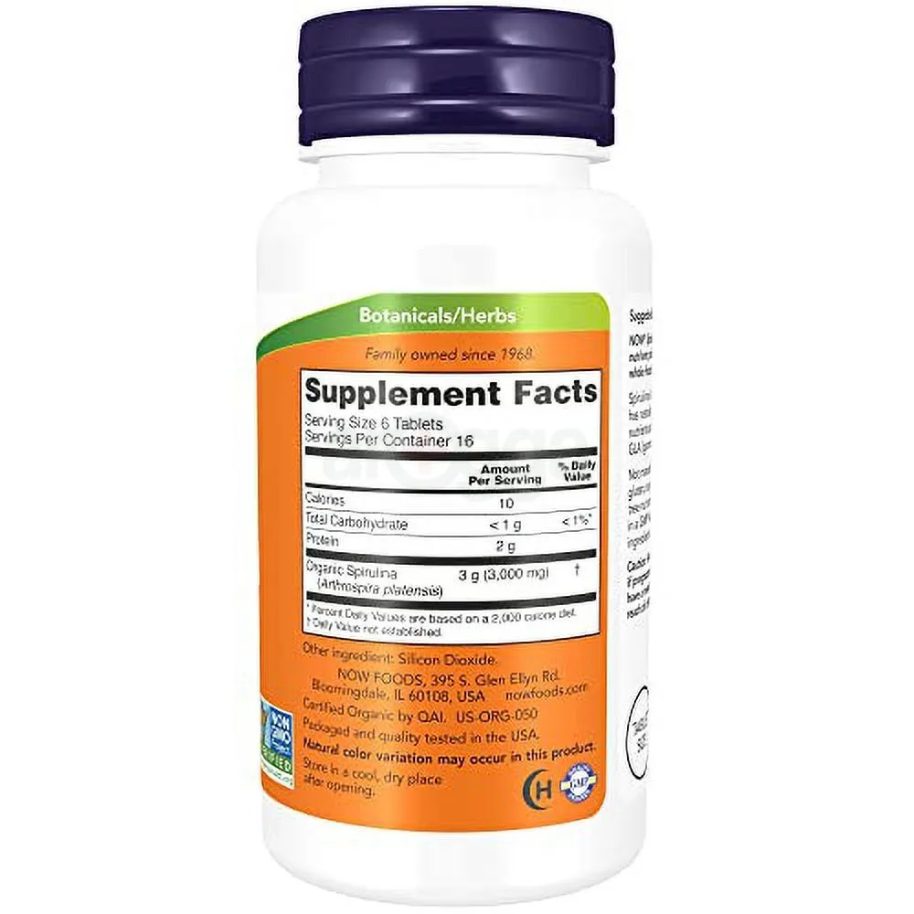 Now Foods Organic Spirulina Tablets, 100  