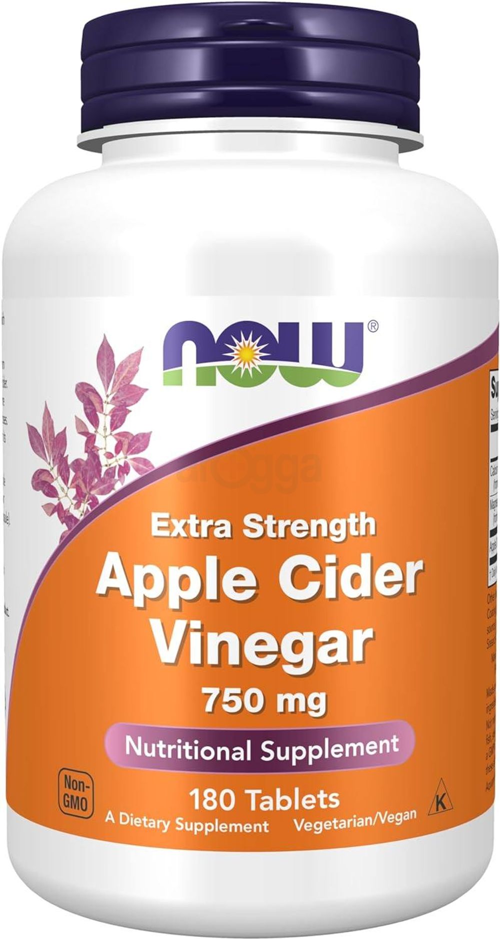 Now Foods, Apple Cider Vinegar, 750mg, 180 Capsules, Lab-Tested, Gluten Free, Soy Free, Vegetarian  