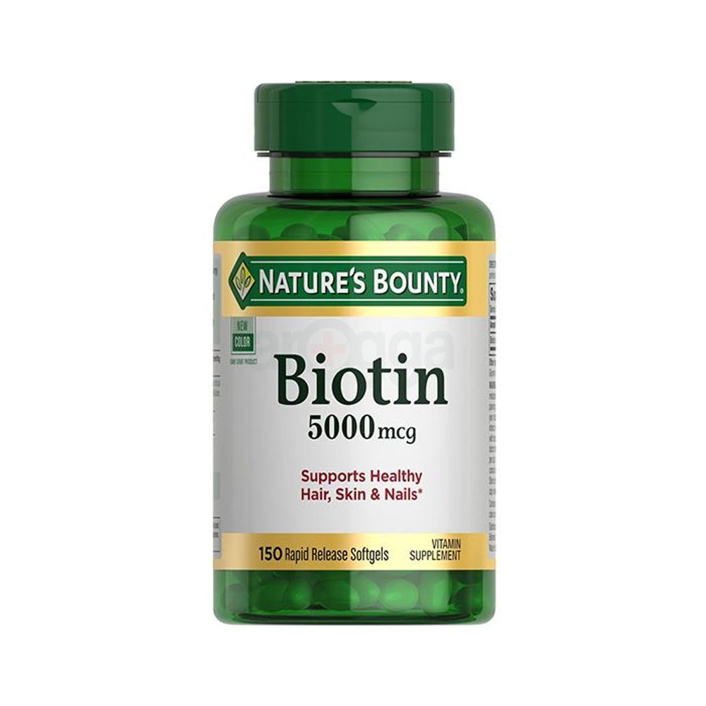 Nature's Bounty Biotin 5000mcg 150 Capsules Supports Healthy Hair Skin Nails  