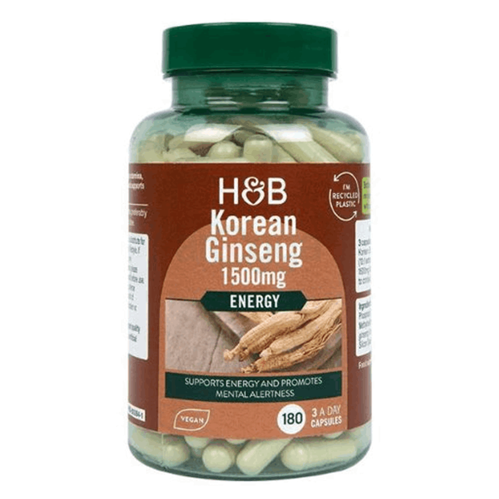 Holland & Barrett Korean Ginseng 1500mg 180 Capsules  