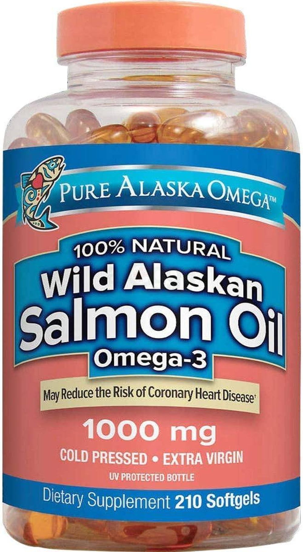 Pure Alaska Omega Wild Alaskan Salmon Oil Omega-3 1000mg 210 Capsules  