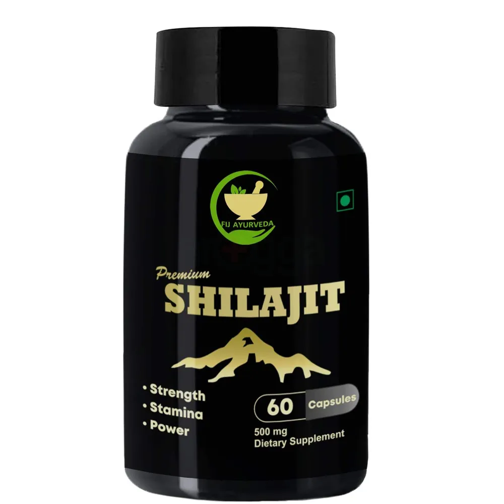 FIJ AYURVEDA Premium Shilajit/Shilajeet Extract Capsule - 500mg 60 Capsules (Pack of 1)  