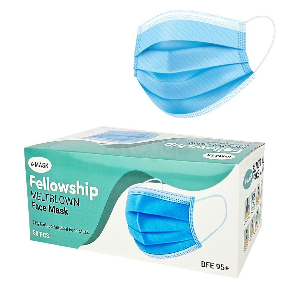 Face Mask Surgical 3 Layers With Nose Pin 50's Box (Felloship)  