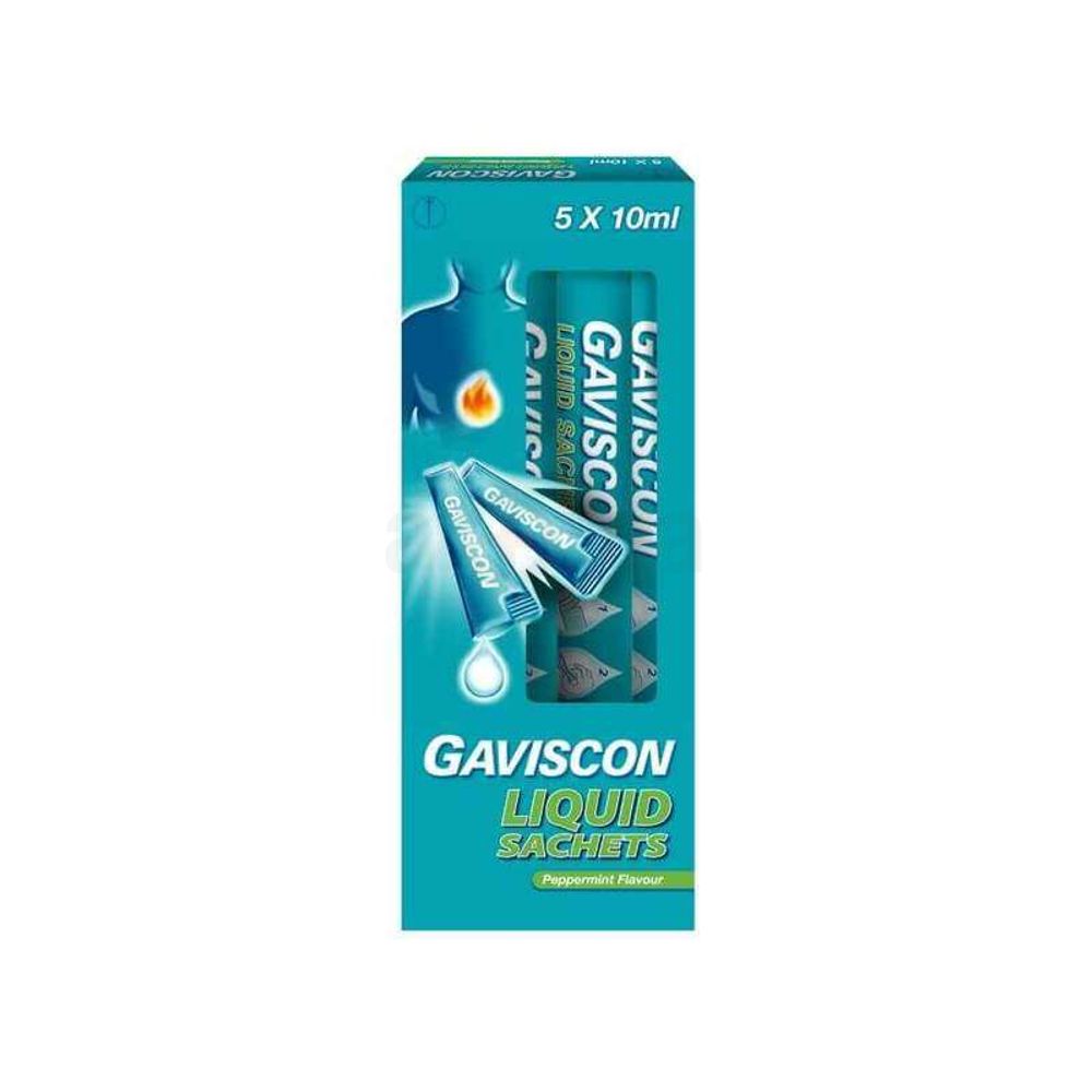 Gaviscon Liquid Sachet 5's 10ml 500mg+213mg+325mg/10ml Liquid