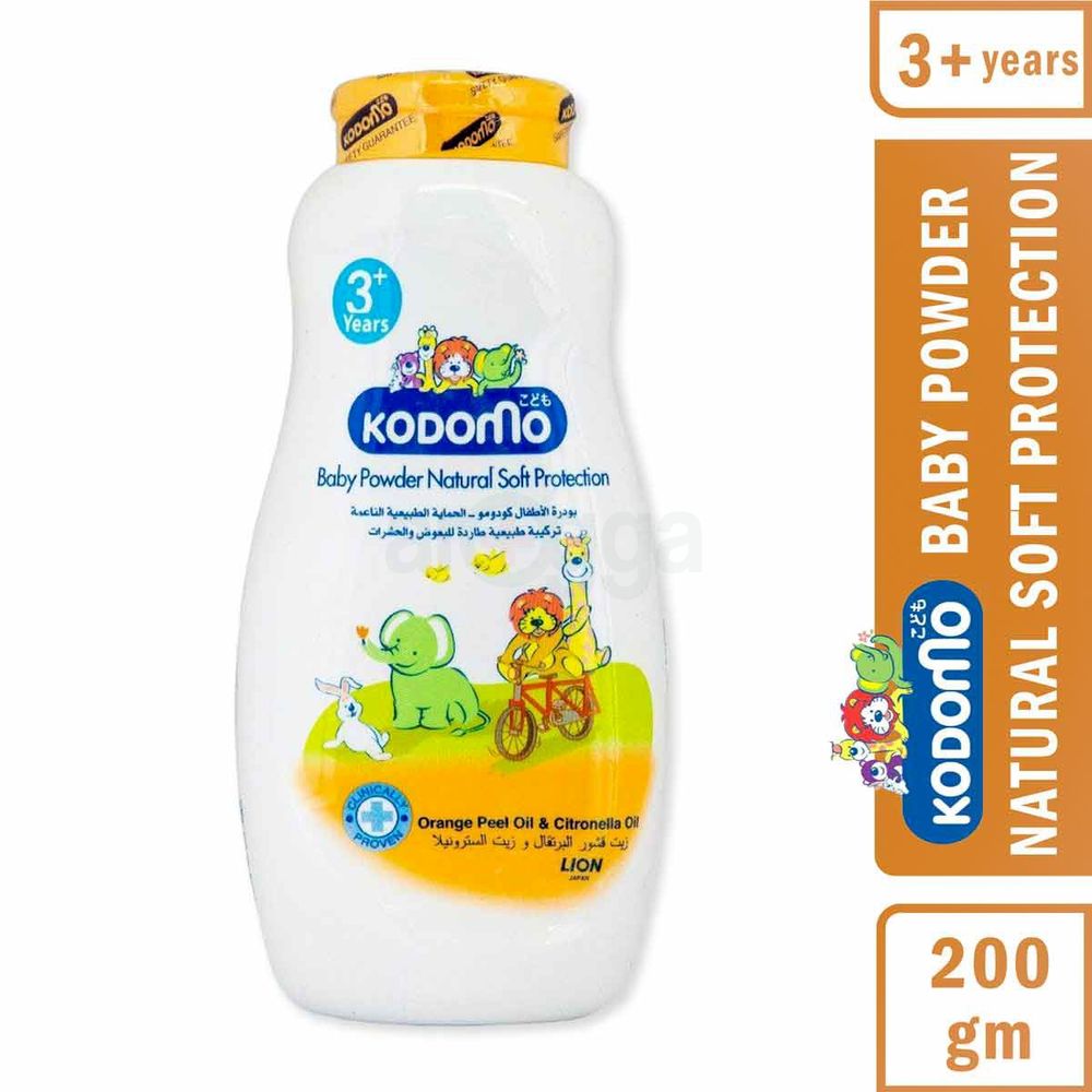 Kodomo Natural Soft Protection Baby Powder with Orange Peel Oil & Citronella Oil  