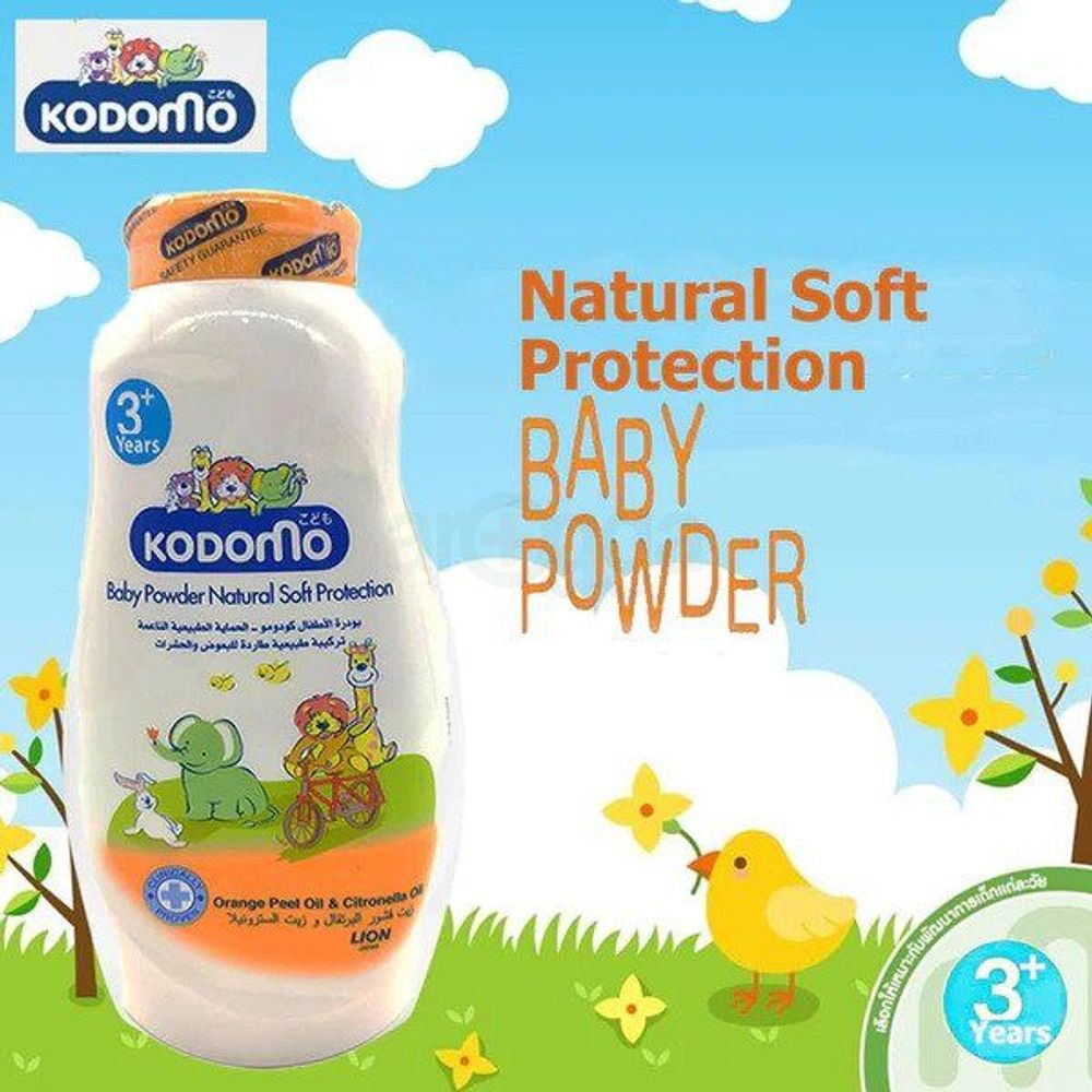 Kodomo Natural Soft Protection Baby Powder with Orange Peel Oil & Citronella Oil  