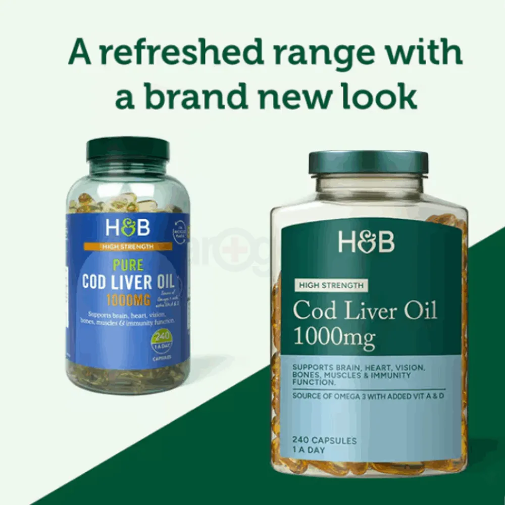 Holland & Barrett Pure Cod Liver Oil 1000mg 240 Capsules  