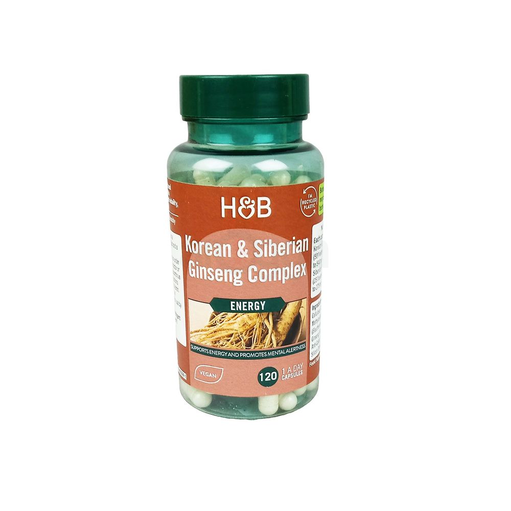 Holland & Barrett Korean & Seberian Ginseng Complex 120 Capsules  