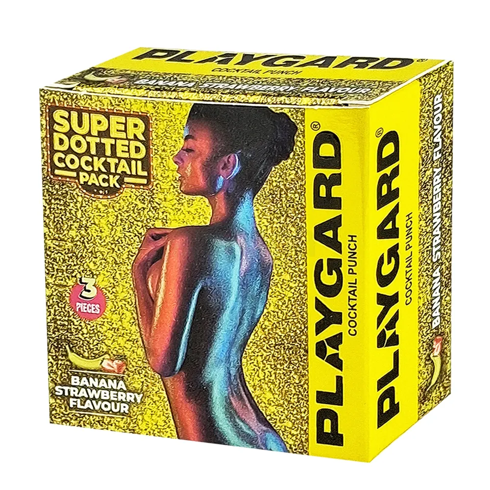 Playgard Cocktail Super Dotted Banana-Strawberry Condom - 3's Pack(India)  