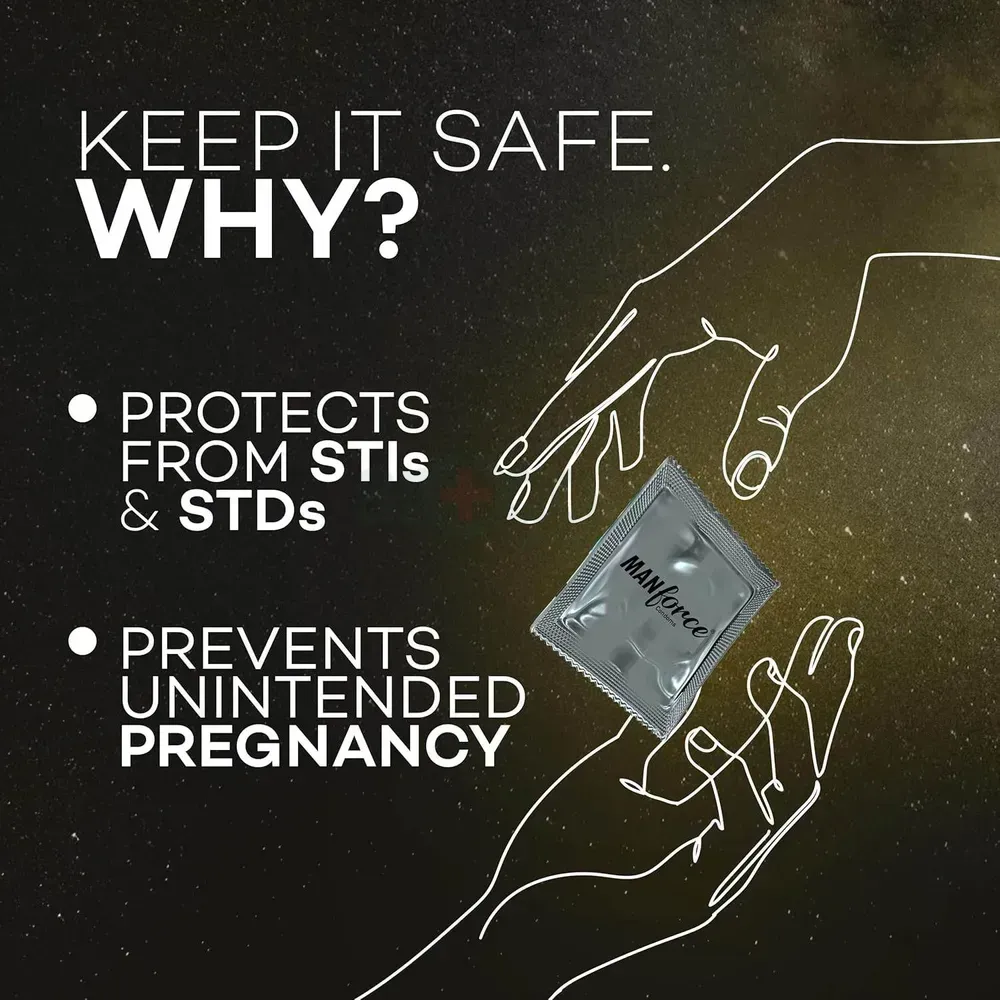 Manforce Overtime Pineapple 3in1 (Ribbed, Contour, Dotted) Condom - 3Pcs Pack  