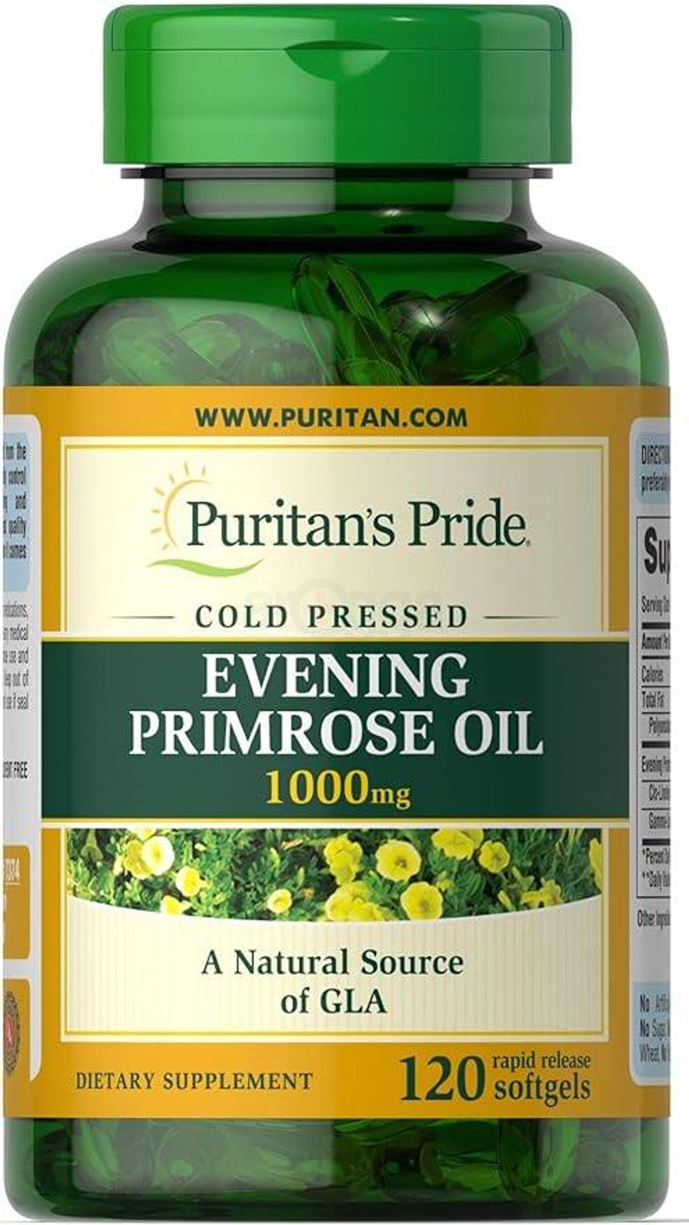 Puritan's Pride Evening Primrose Oil 1000mg with Gla, 120 Capsules  