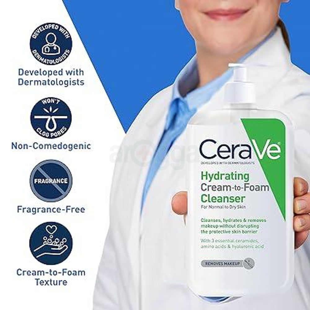 Cerave Hydrating Cream to Foam Cleanser for Normal to Dry Skin 355ml  