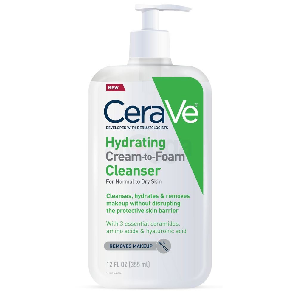 Cerave Hydrating Cream to Foam Cleanser for Normal to Dry Skin 355ml  