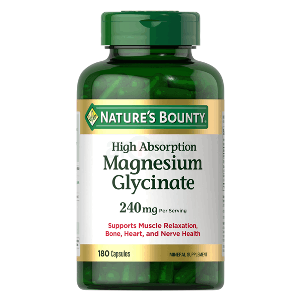 Nature's Bounty Magnesium Glycinate 240mg 180 Capsules  