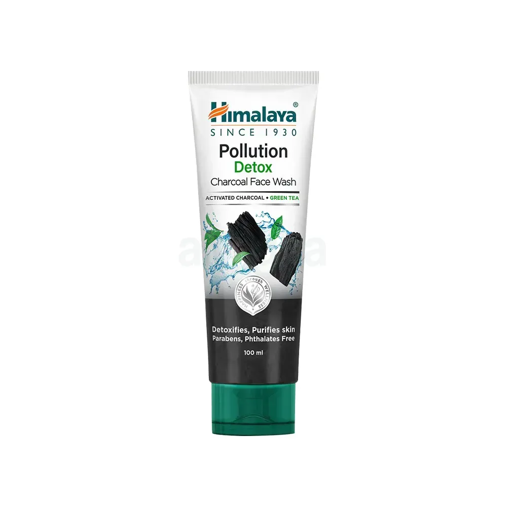 Himalaya Pollution Detox Charcoal Face Wash with Activated Charcoal & Green Tea 100ml  