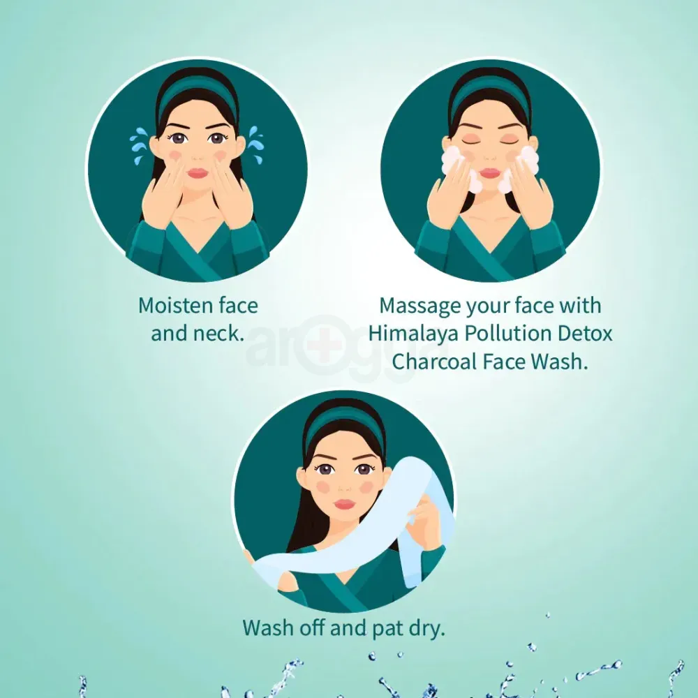 Himalaya Pollution Detox Charcoal Face Wash with Activated Charcoal & Green Tea 100ml  