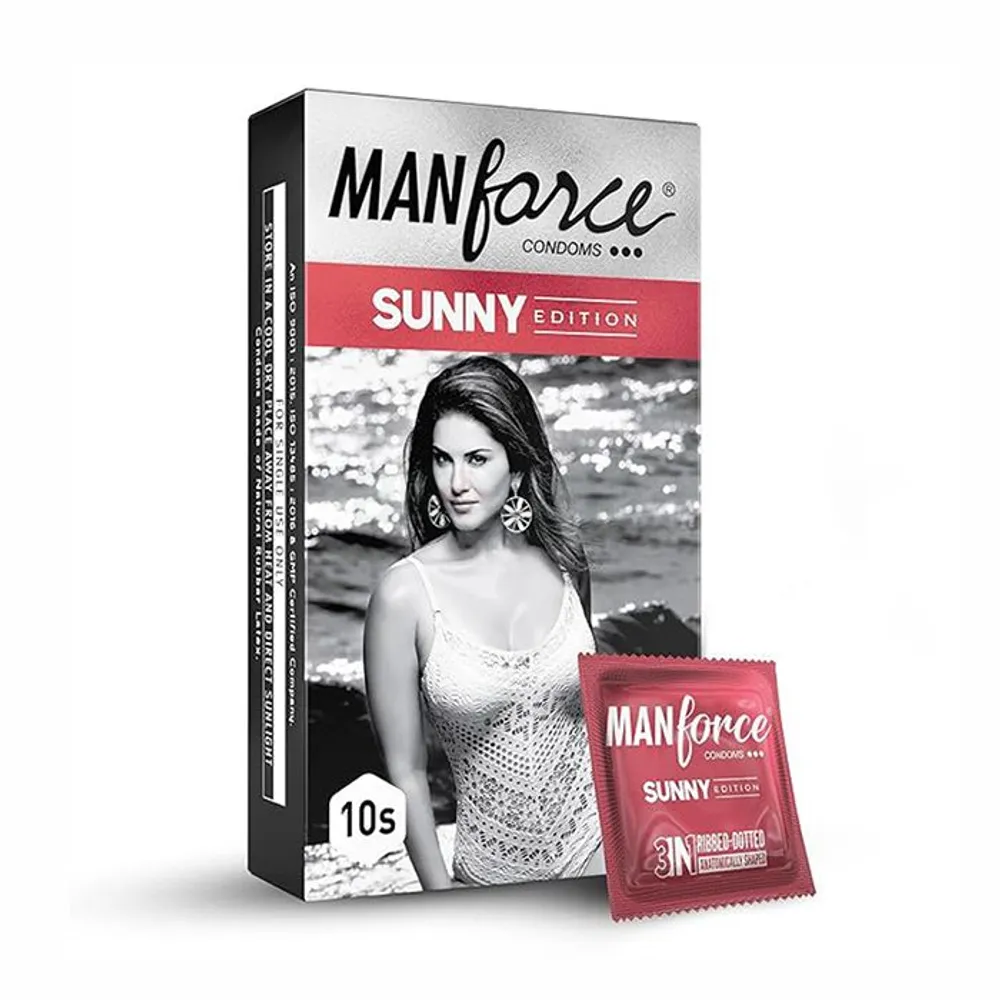 Manforce Sunny Edition Ribbed & Dotted Condoms - 10pcs Pack  